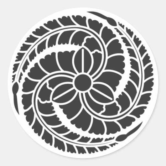 Sticker Rond [Crêtes de famille] Fleurs (Devant)