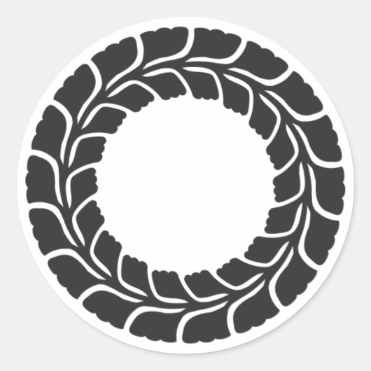 Sticker Rond [Crêtes de famille] Fleurs (Devant)