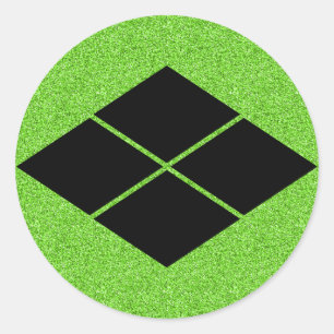 Sticker Rond [Crêtes de famille] vert Takeda-bishi