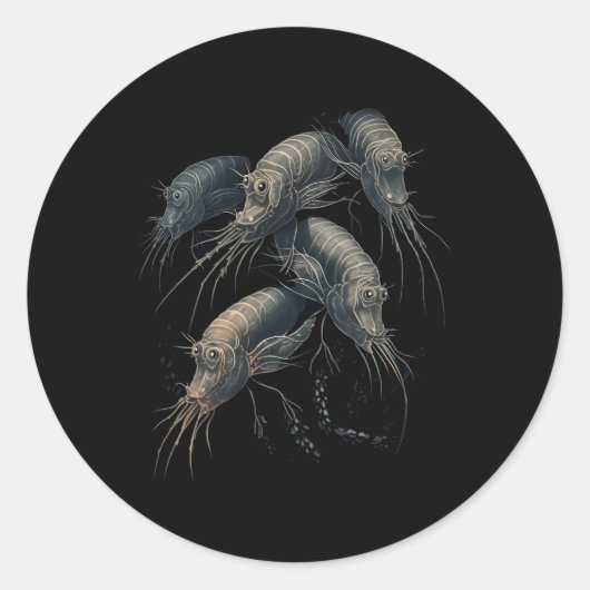 Sticker Rond Crevettes crevettes Cocktail Verre (Devant)