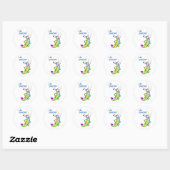 Sticker Rond crevettes lilas (Feuille)