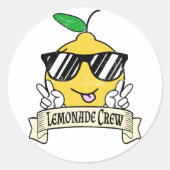 Sticker Rond Crew de limonade - Kawaii Peace Main et lunettes d (Devant)