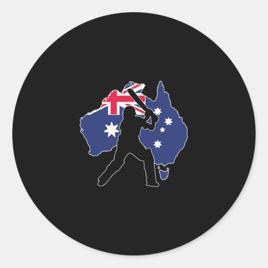 Sticker Rond Cricket Australie (Devant)