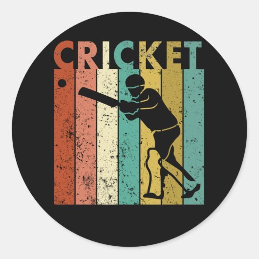 Sticker Rond Cricket Bowler chaume Cricketer cadeau (Devant)