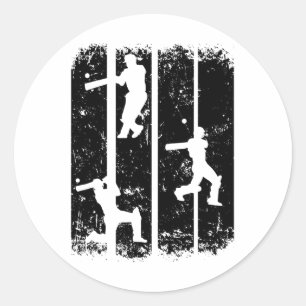 Sticker Rond Cricket - Cricket Cricket Sports Joueur de Cricket