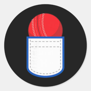 Sticker Rond Cricket drôle Ll dans mon faux match de cricket de