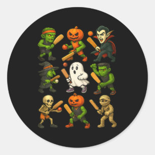 Sticker Rond Cricket Halloween Fantôme Vampire Squelette Costum