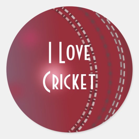 Sticker Rond Cricket : "J'aime le cricket" (Devant)