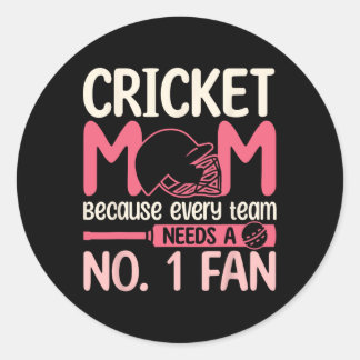 Sticker Rond Cricket Mom Design Women Cricket Helmet