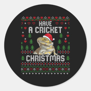 Sticker Rond Cricket Noël Barbu Dragon Noël dégueu Sweat