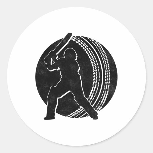 Sticker Rond Cricket Player 11 (Devant)