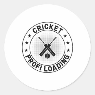 Sticker Rond Cricket Pro en chargement - Joueur de cricket Cric