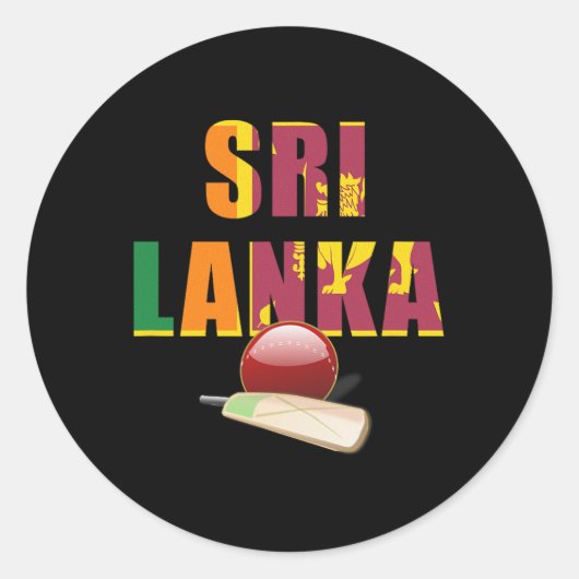 Sticker Rond Cricket Sri Lanka Drapeau T Ll (Devant)