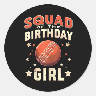 Sticker Rond Cricket-themed Squad Of The Birthday Girl