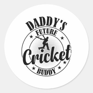 Sticker Rond Cricketing Cricket Player - Daddy's Future Cricket