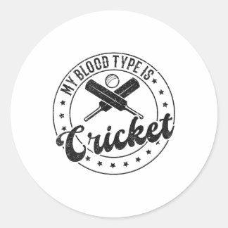 Sticker Rond Cricketing - My Blood Type Is Cricket 