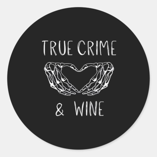 Sticker Rond Crime Et Vin Squelette Mains (Devant)