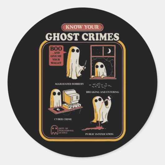 Sticker Rond Crimes fantômes (Devant)