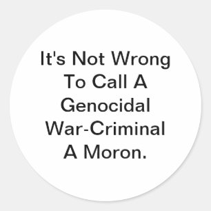 Sticker Rond Criminel de guerre abruti Dumb Trump Hankamer Artj