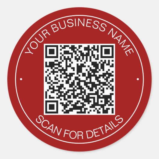Sticker Rond Crimson Red QR Code Smart Contact (Devant)