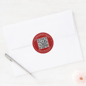 Sticker Rond Crimson Red QR Code Smart Contact (Enveloppe)