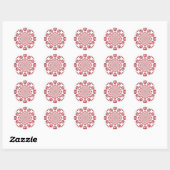 Sticker Rond Crimson Vortex : Belle Balle de Cricket Rouge (Feuille)
