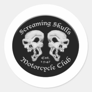 Sticker Rond Cris Skulls Motorcycle Club