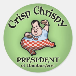 Sticker Rond Crisp Chrispy Prez des hamburgers