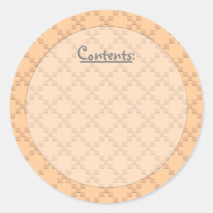 Sticker Rond CrissCross Texture U Choisir Couleur/Étiquette de