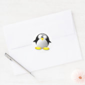 STICKER ROND CRISTAL DE LINUX TUX (Enveloppe)