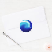 Sticker Rond Cristaux Abstraits Mist bleu (Enveloppe)