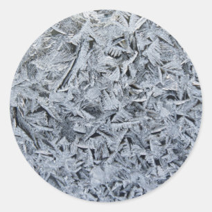 Sticker Rond Cristaux de givre de glace Texture