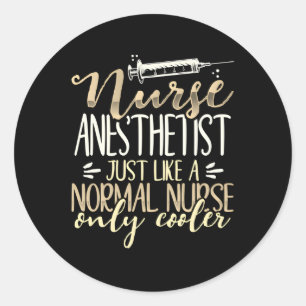 Sticker Rond Crna Infirmière Anesthésiste Infirmière normale Ma
