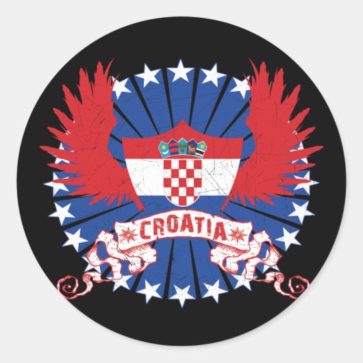 Sticker Rond Croatie ailée (Devant)