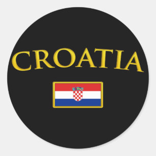 Sticker Rond Croatie dorée