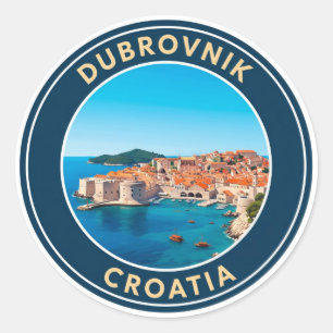 Sticker Rond Croatie Dubrovnik Voyage