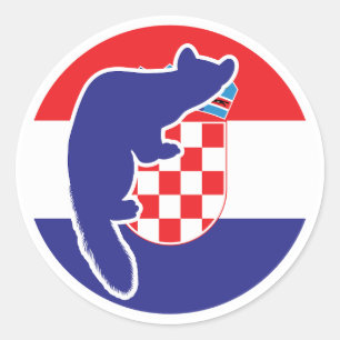 Sticker Rond Croatie Marten Drapeau animal national croate