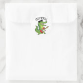 Sticker Rond Croc N Roll Funny Crocodile Pun (Sac)