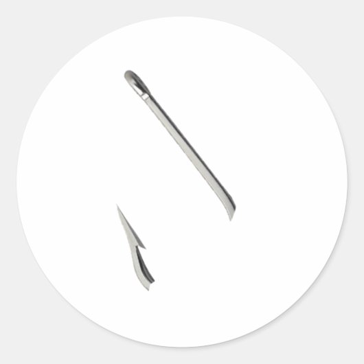 Sticker Rond Crochet de poisson flottant (Devant)