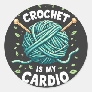 Sticker Rond Crochet est mon cardio Fil à coudre Fitness