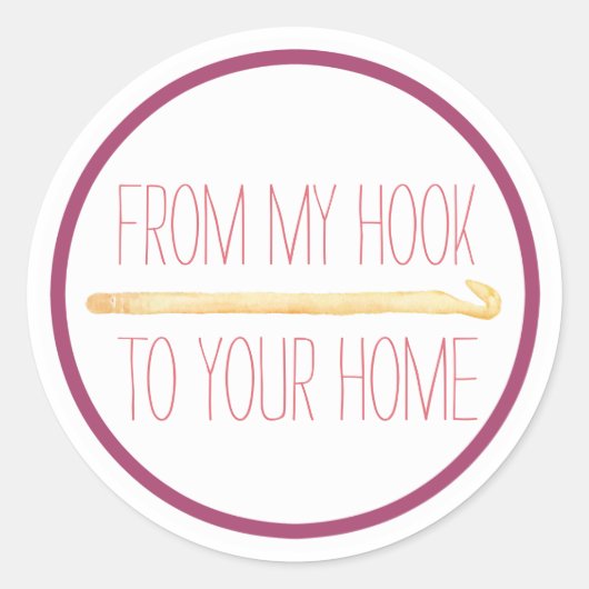 Sticker Rond Crochet fait main violet (Devant)