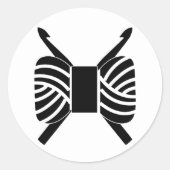 Sticker Rond Crochet Hook & Yarn Skein Artisanat (Devant)