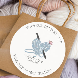 Sticker Rond Crochet Pastel et Fil Multifonction