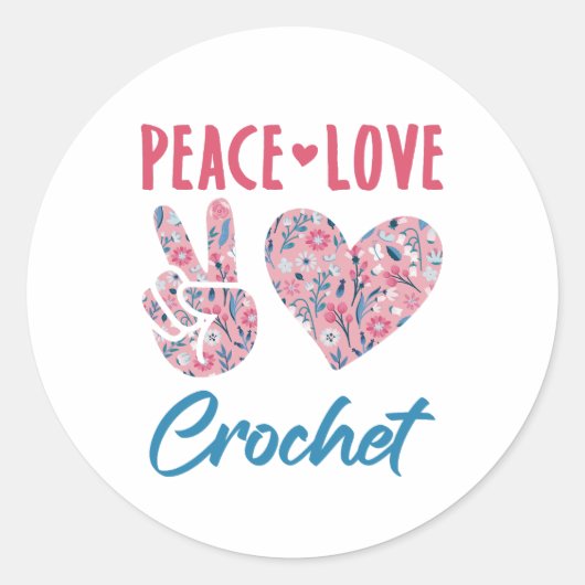 Sticker Rond Crochet Peace Love (Devant)