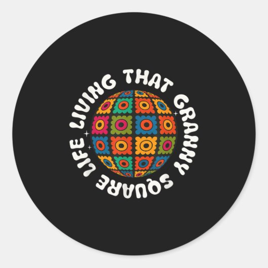 Sticker Rond Crochet Stuff Pour Femmes Granny Carré-life Yarn Q (Devant)