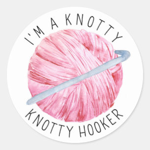 Sticker Rond Crochet Yarn Joke