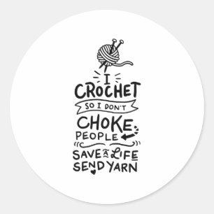 Sticker Rond Crocheter Crochet laine