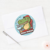 Sticker Rond crocodail patient courageux (Enveloppe)