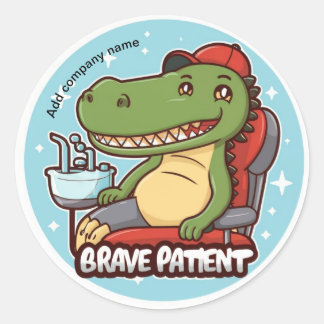 Sticker Rond crocodail patient courageux