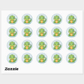 Sticker Rond Crocodile animal mignon (Feuille)